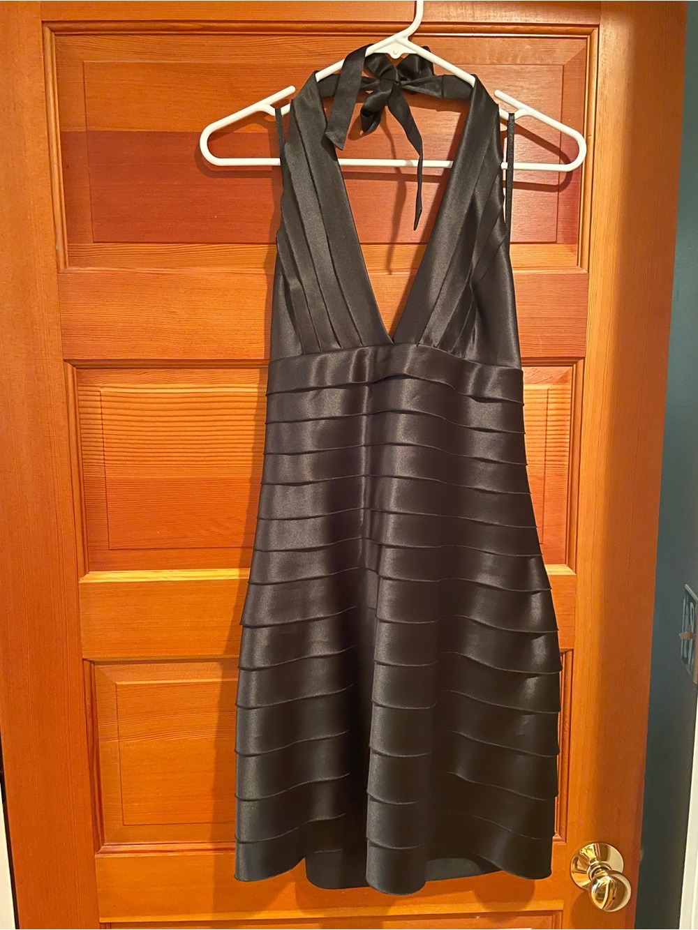 BCBGMaxAzria Black Halter Bandage Dress